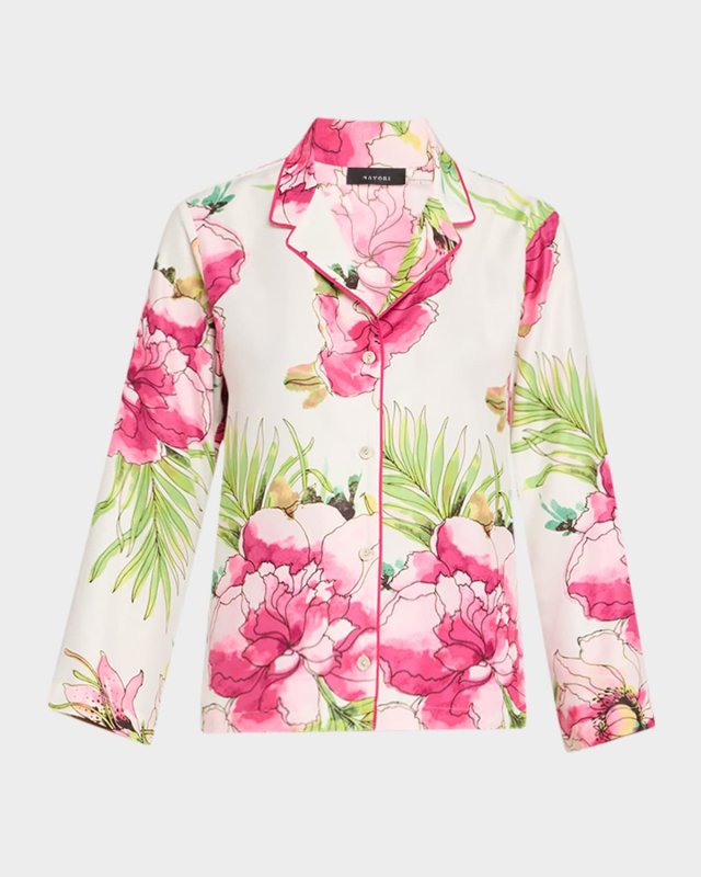 Sonomi Cropped Floral-Print Pajama Set